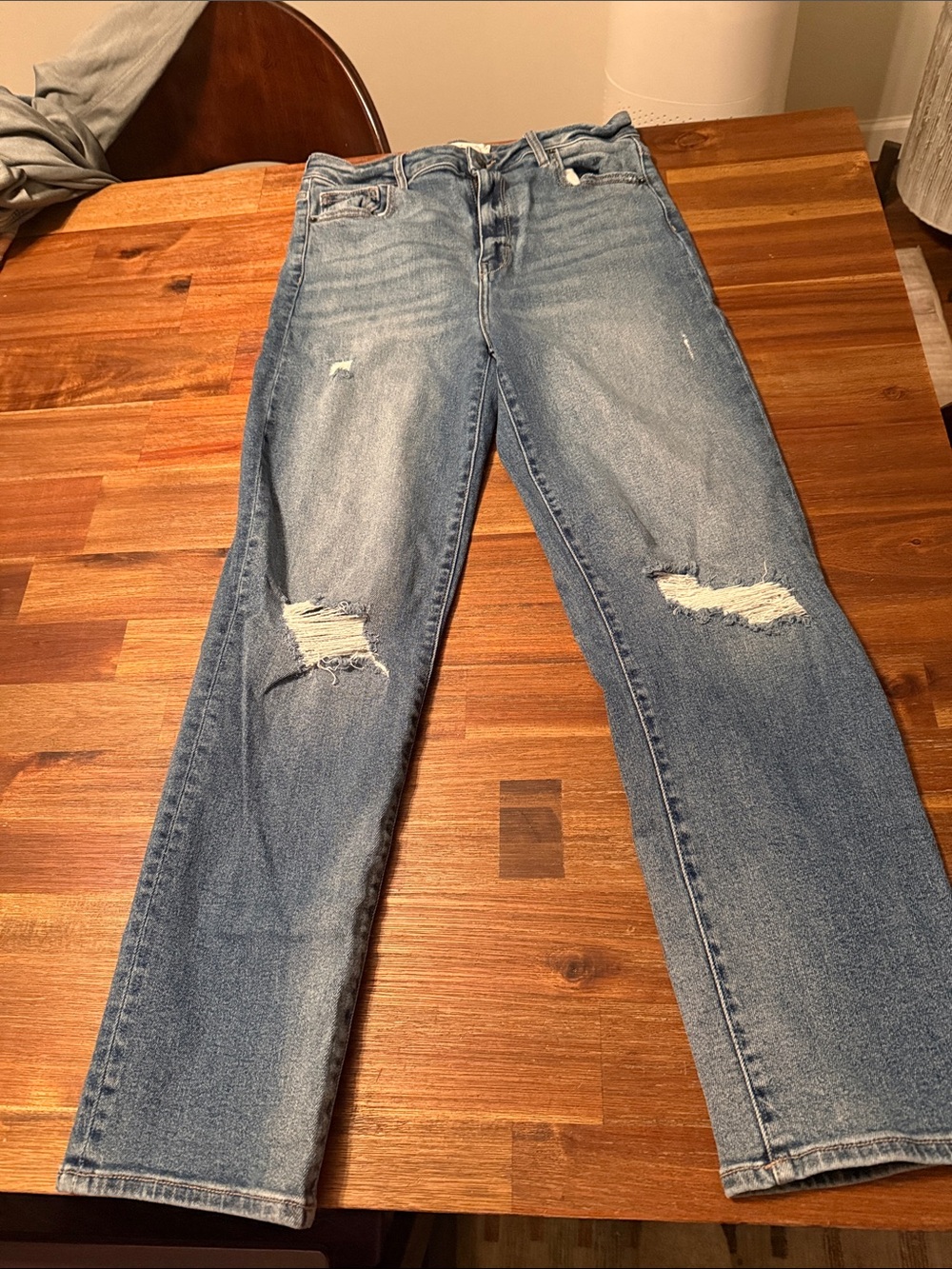 Carly Jean Los Angeles Chrissy Light Blue Distressed Boyfriend Jeans